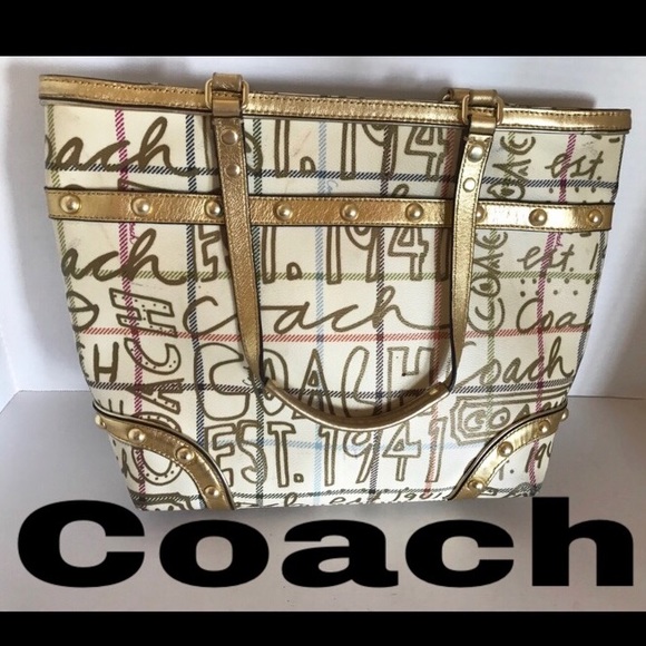 Coach Handbags - Coach || Shoulder Hobo Gold Beige Purse Bag